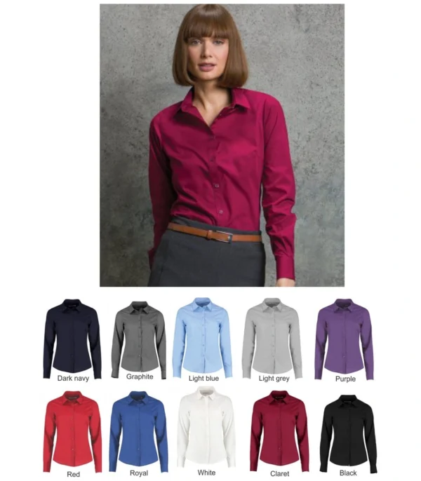 KK242 Kustom Kit Long Sleeve Tailored Poplin Shirt